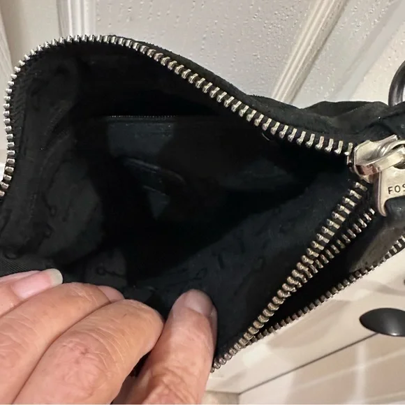 Black Leather Crossbody Bag Fossil - Picture 6 of 6